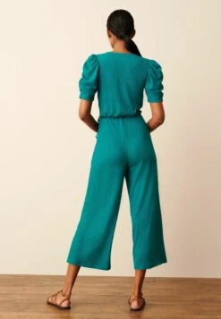 Next V-Neck Short Sleeve Petite - Jumpsuit - Teal Blue -Next 48a06fa2fb6848588b24c39476c36b97