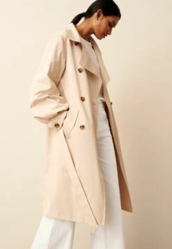 Next Balloon Sleeve BeltedCoat Standard - Trenchcoat - Stone Cream