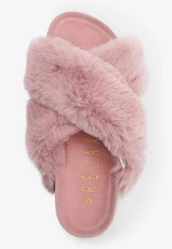 Next Pantoffels - Rose Pink Recycled Faux Fur -Next 49f9c3945b6a4038bb7a23ce65980667