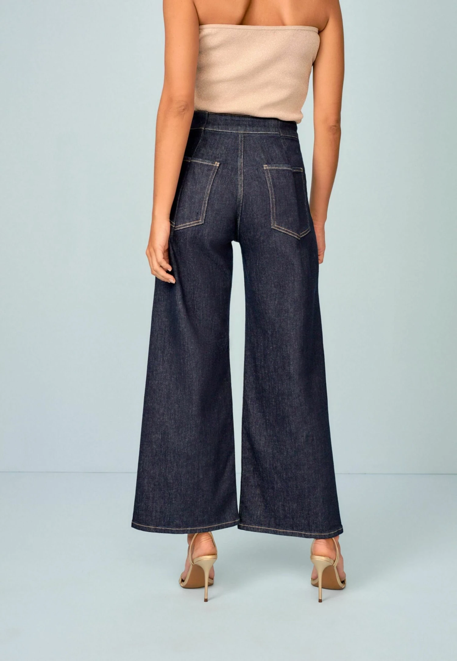 Next Gold Button Detail Smart Standard - Flared Jeans - Blue 4 Next Gold Button Detail Smart Standard - Flared Jeans - Blue - Afbeelding 2