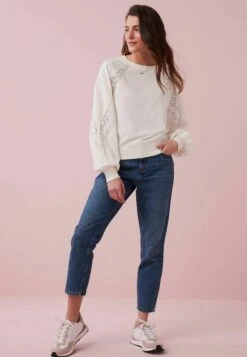 Next Broderie Detail Standard - Sweater - Ecru White