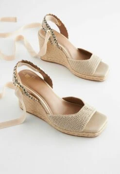 Next Forever Comfort Crochet Wrap Standard - Sandalen Met Sleehak - Natural -Next 4cc399fce950406bbda891677e1e6b33