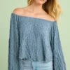 Next Long Sleeve Bardot Standard - Blouse - Blue
