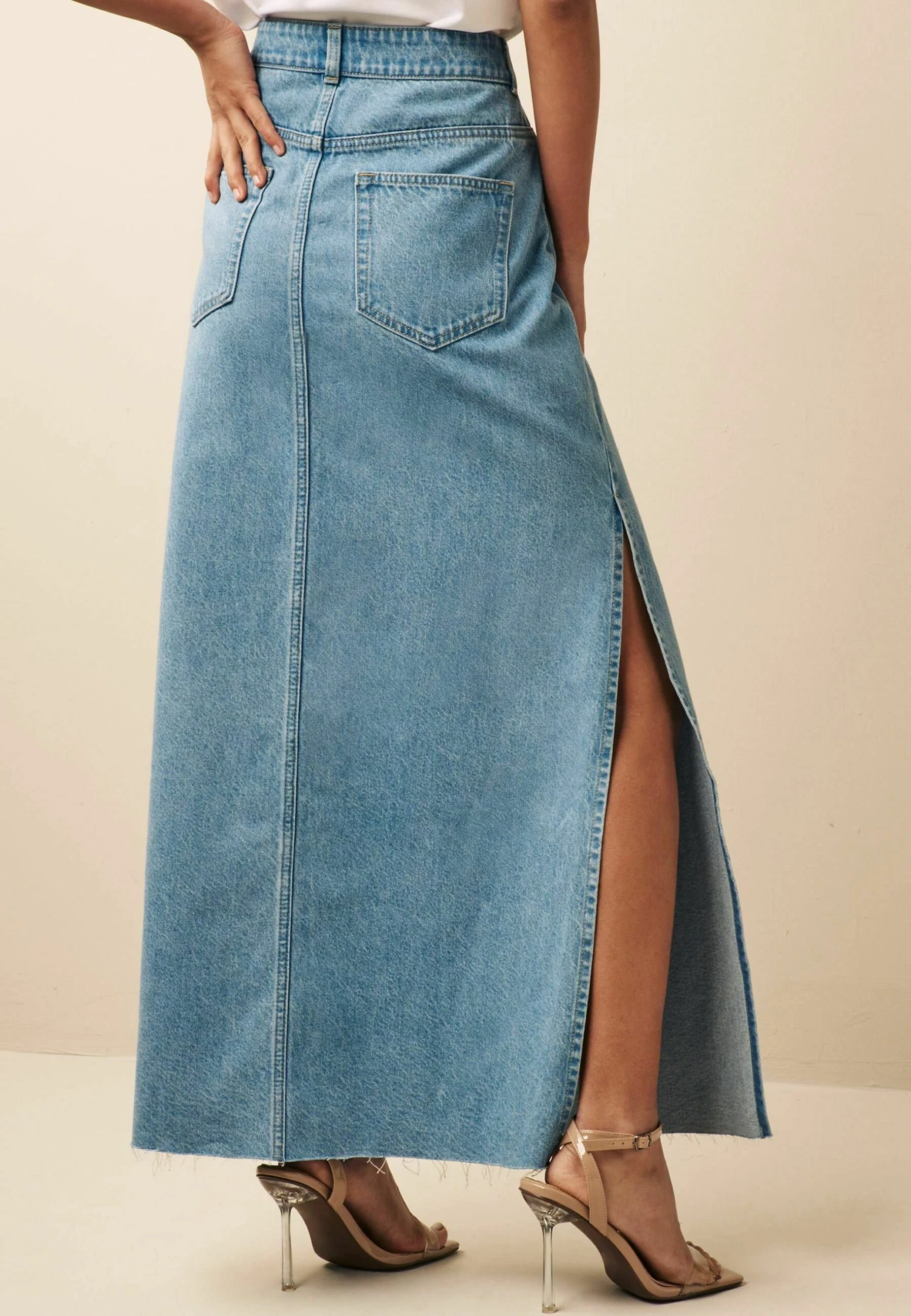 Next Button Front Side Split Standard - Maxirok - Mid Blue 5 Next Button Front Side Split Standard - Maxirok - Mid Blue - Afbeelding 3