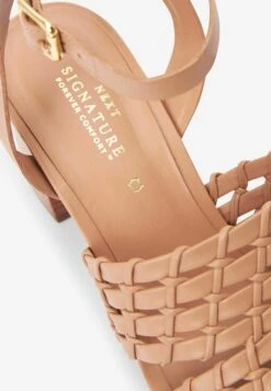 Next Signature Weave Block- Sandalen Met Hoge Hak - Camel -Next 51b4532b22d84ad4ae3062fa02ea0adb