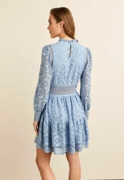 Next Long Sleeve Lace Mini Standard - Cocktailjurk - Blue -Next 51bd9e3a345d48fe9e27a586cfd35533