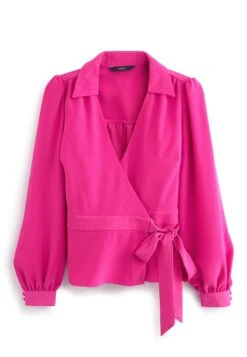 Next Crepe Wrap- Blouse - Pink -Next 53b30613777e4df89f5c3f6afd1aacdb