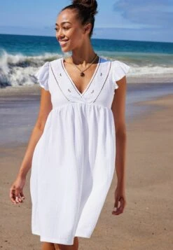 Next Cutwork ShortStandard - Jurk - White -Next 53d7f73024ec4c50a2935f03ef6fcb58