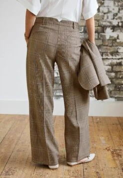 Next Tailored Wide Standard Tall - Broek - Natural Check -Next 54f91fc040a3459c9424783eec1044f3