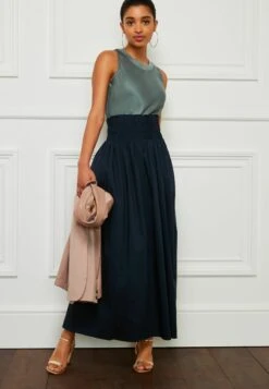 Next Elasticated Waist- Plooirok - Navy Blue