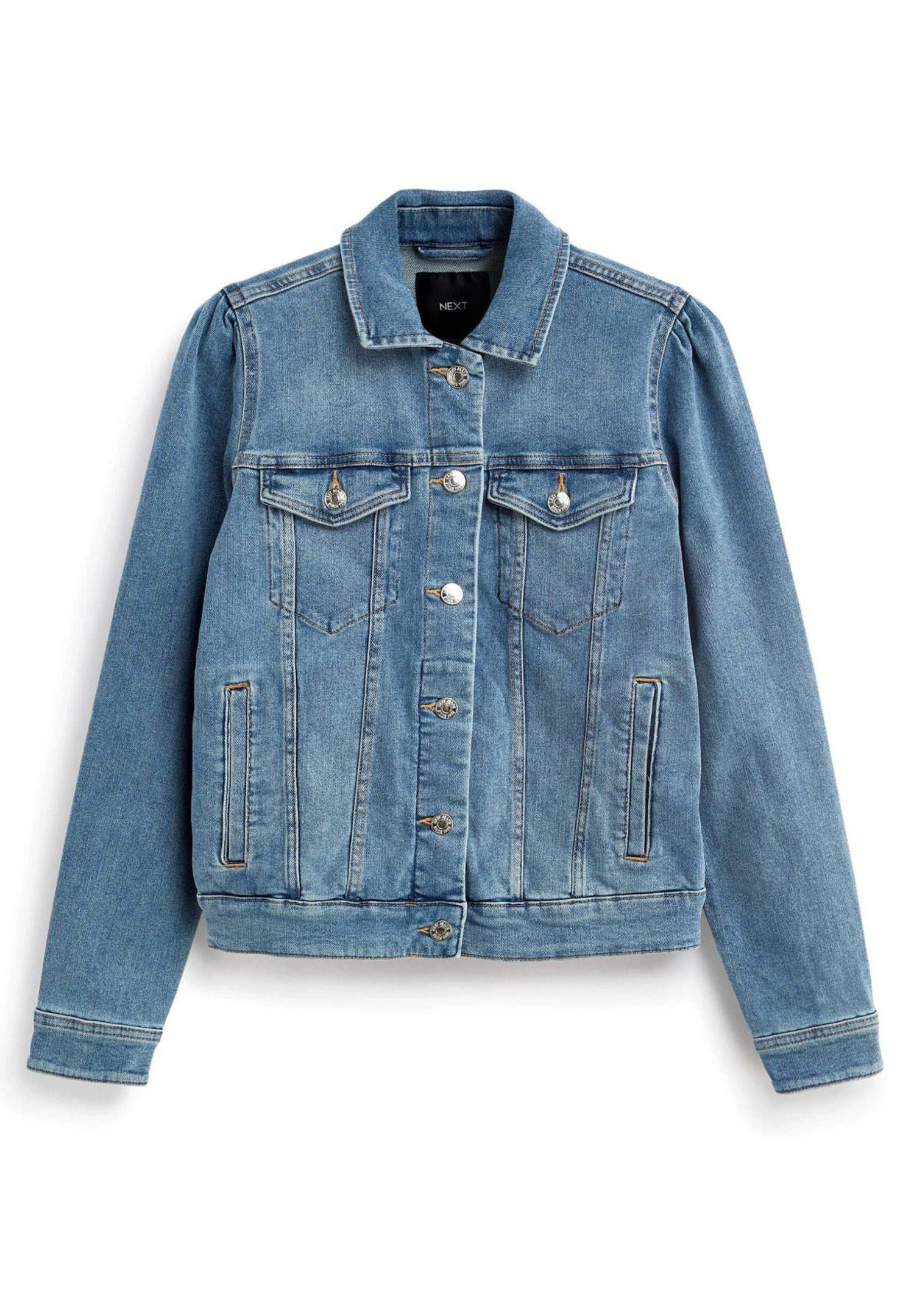 Next Puff Sleeve- Spijkerjas - Mid Blue 7 Next Puff Sleeve- Spijkerjas - Mid Blue - Afbeelding 5