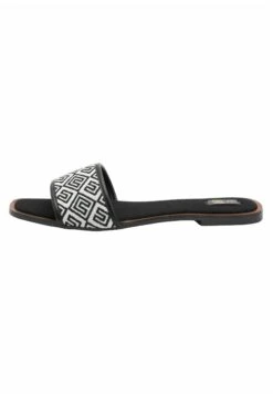 Next Jacquard Monogram Flat- Muiltjes - Black/White