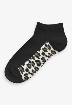 Next Footbed5 Pack Standard - Sokken - Black Animal Print -Next 569900d3409440228737bf8c618853b3