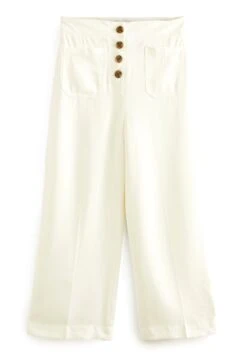 Next Tailored Button Down Culottes - Broek - Ecru White -Next 576501bd7d4440d3ae6bb3a8ca643945