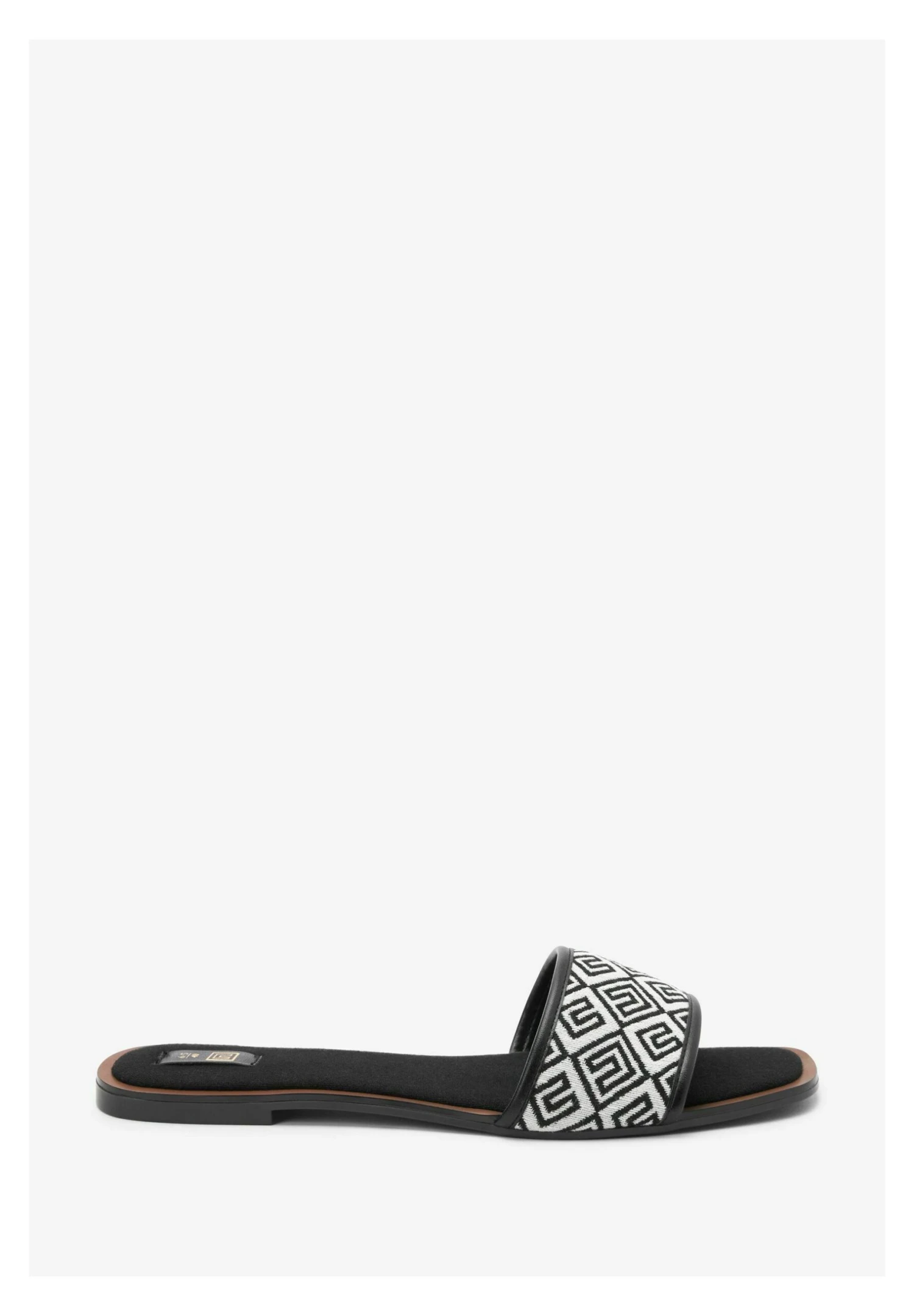 Next Jacquard Monogram Flat- Muiltjes - Black/White 7 Next Jacquard Monogram Flat- Muiltjes - Black/White - Afbeelding 5