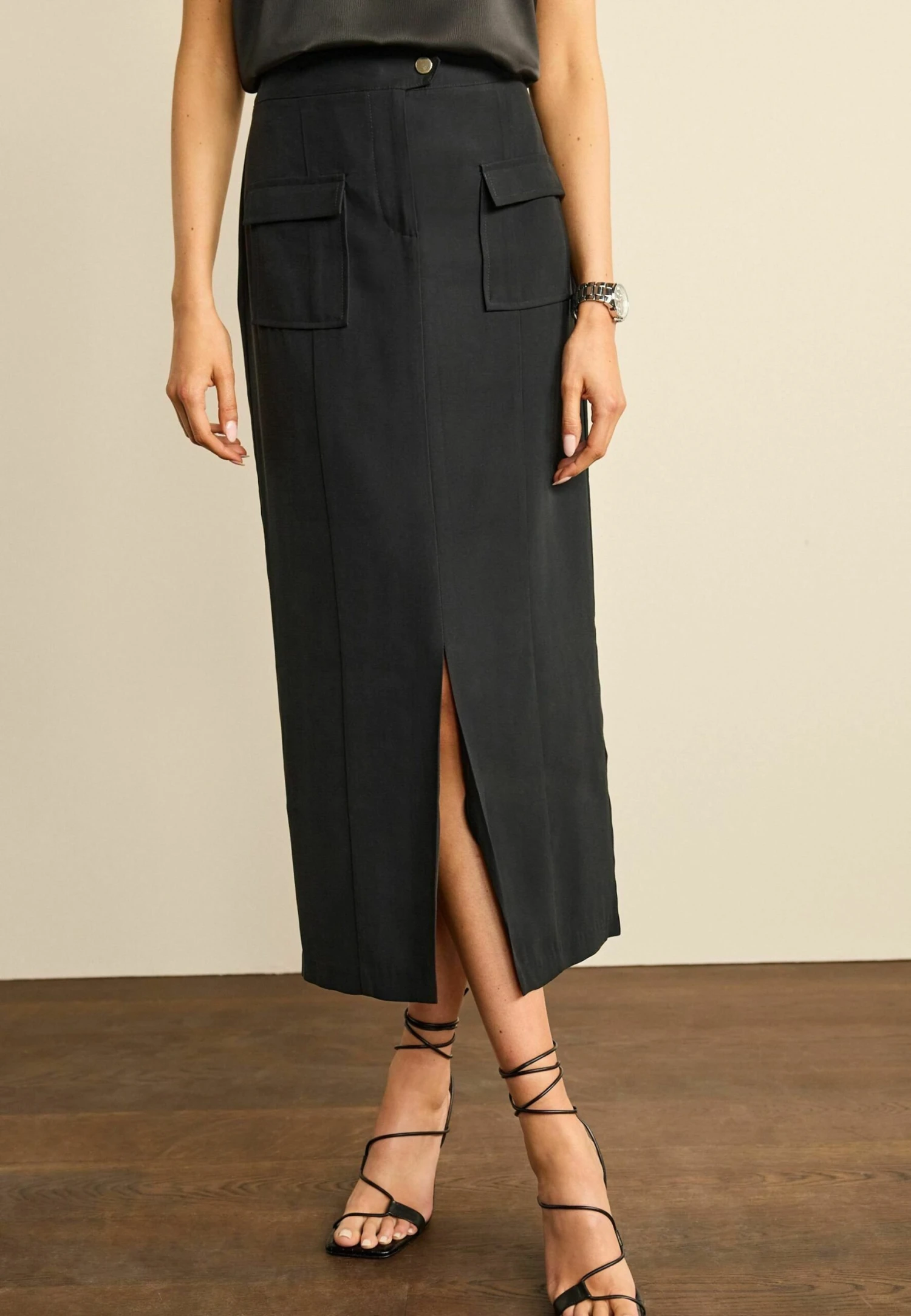 Next Tailored Utility Detail Standard - Maxirok - Black 4 Next Tailored Utility Detail Standard - Maxirok - Black - Afbeelding 2