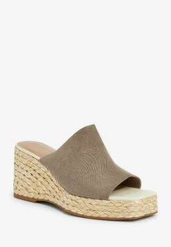 Next Forever Comfort Raffia- Muiltjes Met Hak - Khaki Green