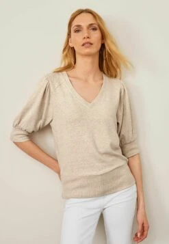Next Cosy Lightweight Puff Sleeve Standard - Trui - Neutral