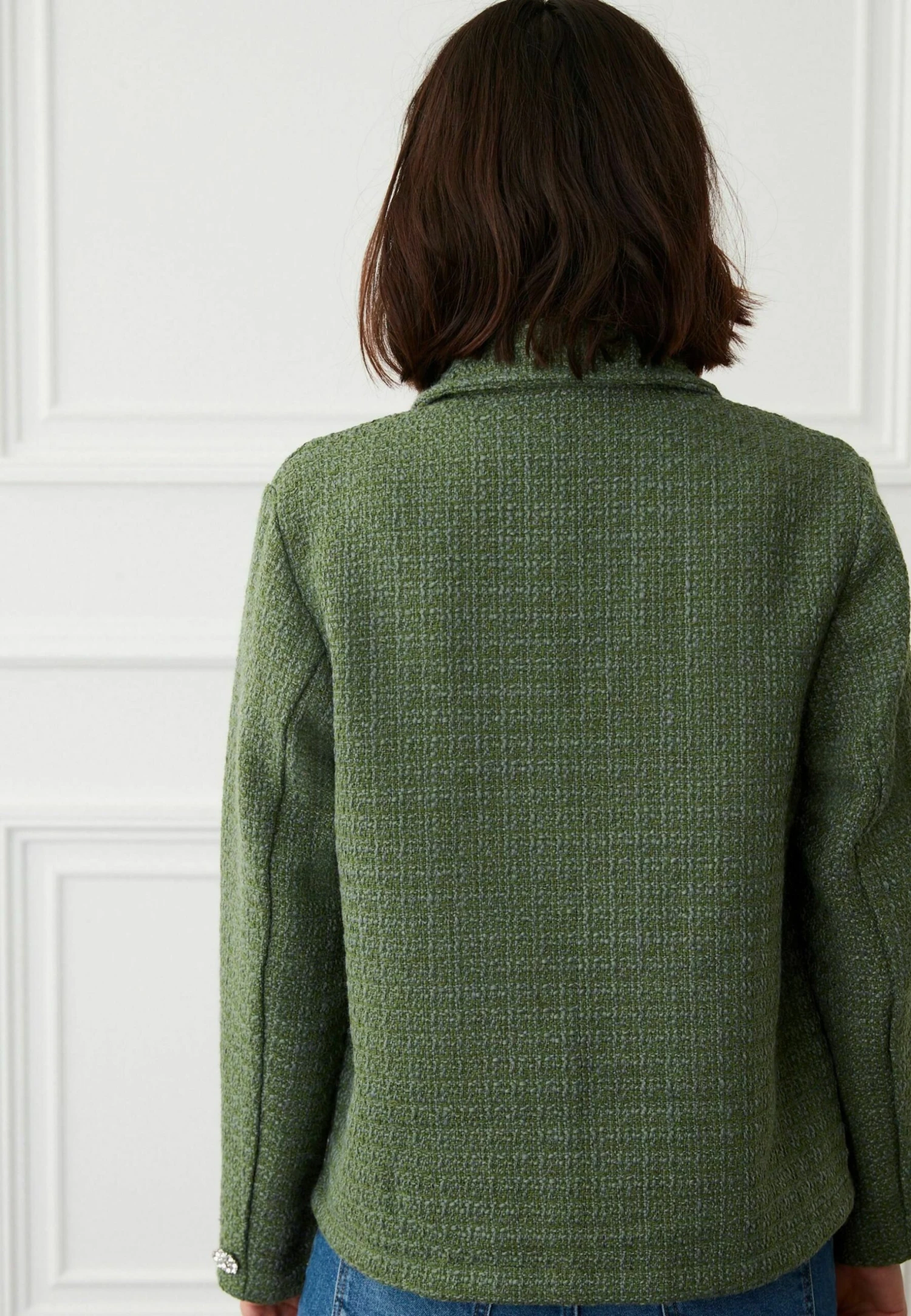 Next Bouclé Button Detail Standard - Lichte Jas - Khaki Green 5 Next Bouclé Button Detail Standard - Lichte Jas - Khaki Green - Afbeelding 3