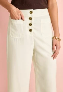 Next Tailored Button Down Culottes - Broek - Ecru White -Next 5fe78aa571074092848ff504cf1564f0