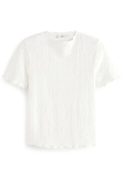 Next Short Sleeve Lettuce Edge TexturedPetite - T-Shirt Basic - White