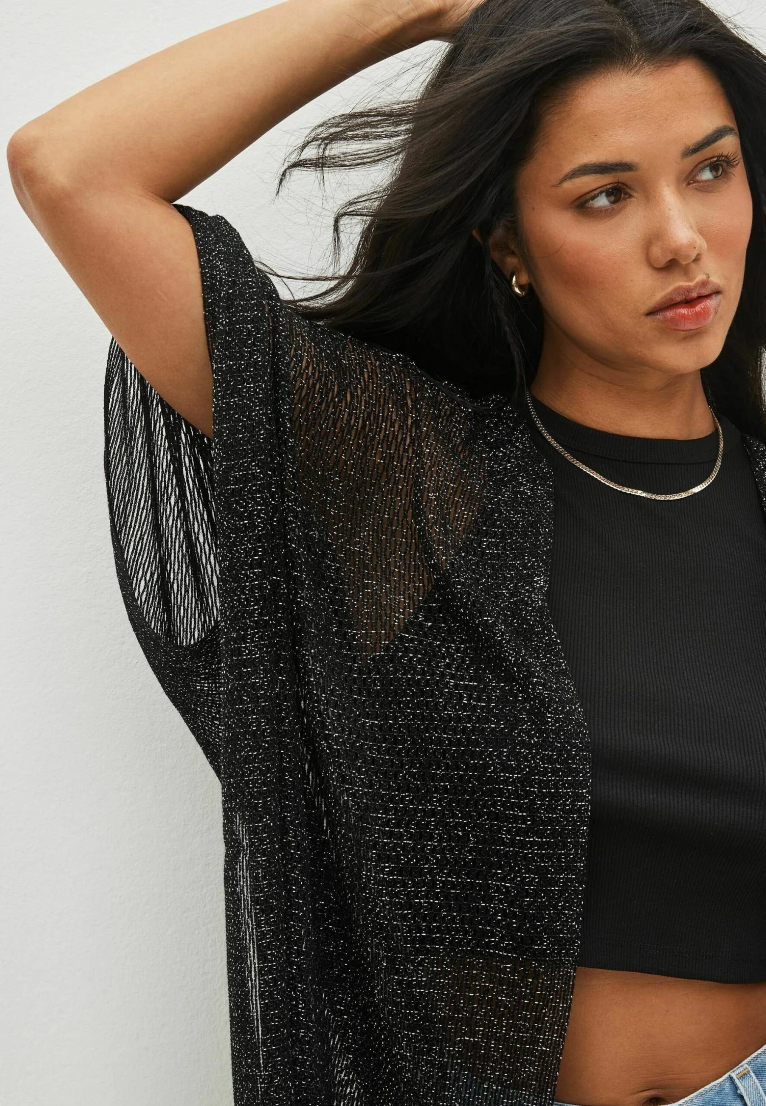 Next Fringed Cover-Up Standard - Poncho - Black 6 Next Fringed Cover-Up Standard - Poncho - Black - Afbeelding 4