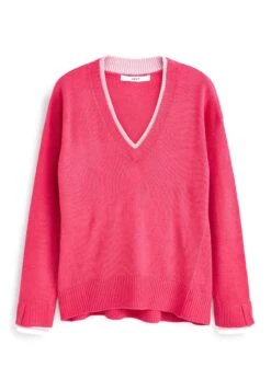 Next Cosy Detail Tipped V Neck Standard - Trui - Bright Pink -Next 68fc3eaa81a347d2a4aad85cd4bf9e3a