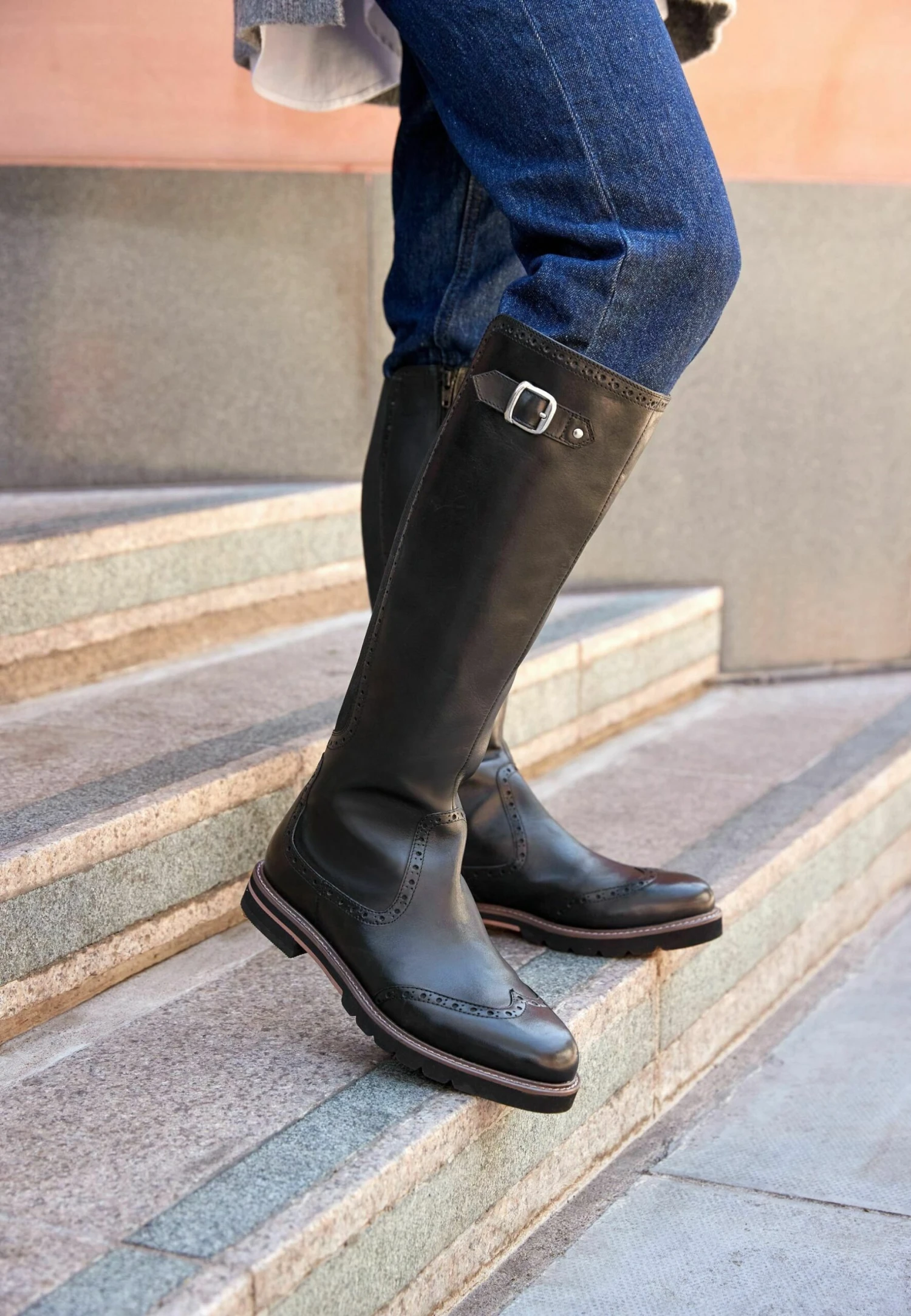 Next Forever Comfort Brogue Detail Regular - Cowboy-/Bikerlaarzen - Black 4 Next Forever Comfort Brogue Detail Regular - Cowboy-/Bikerlaarzen - Black - Afbeelding 2