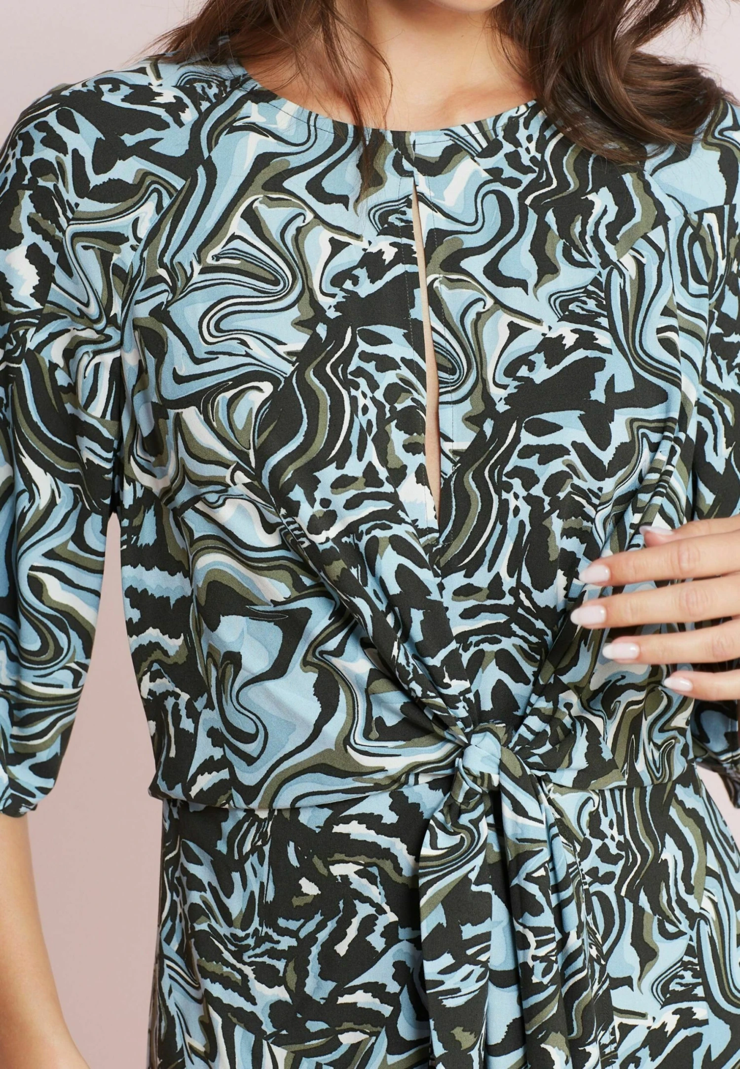 Next Twist Front Standard - Jurk - Blue Marble Print 5 Next Twist Front Standard - Jurk - Blue Marble Print - Afbeelding 3