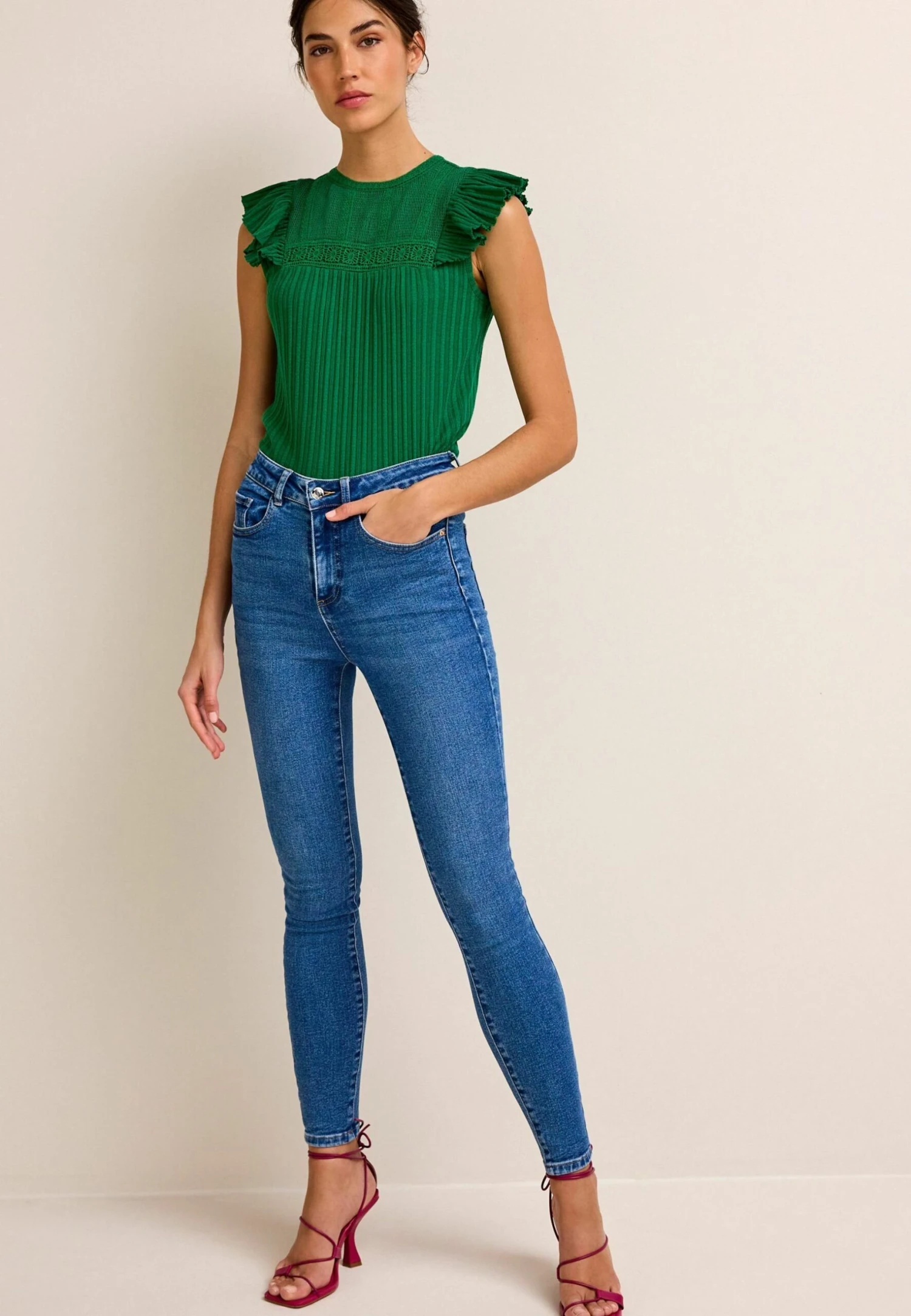 Next Frill Sleeve Standard - T-Shirt Basic - Green 4 Next Frill Sleeve Standard - T-Shirt Basic - Green - Afbeelding 2