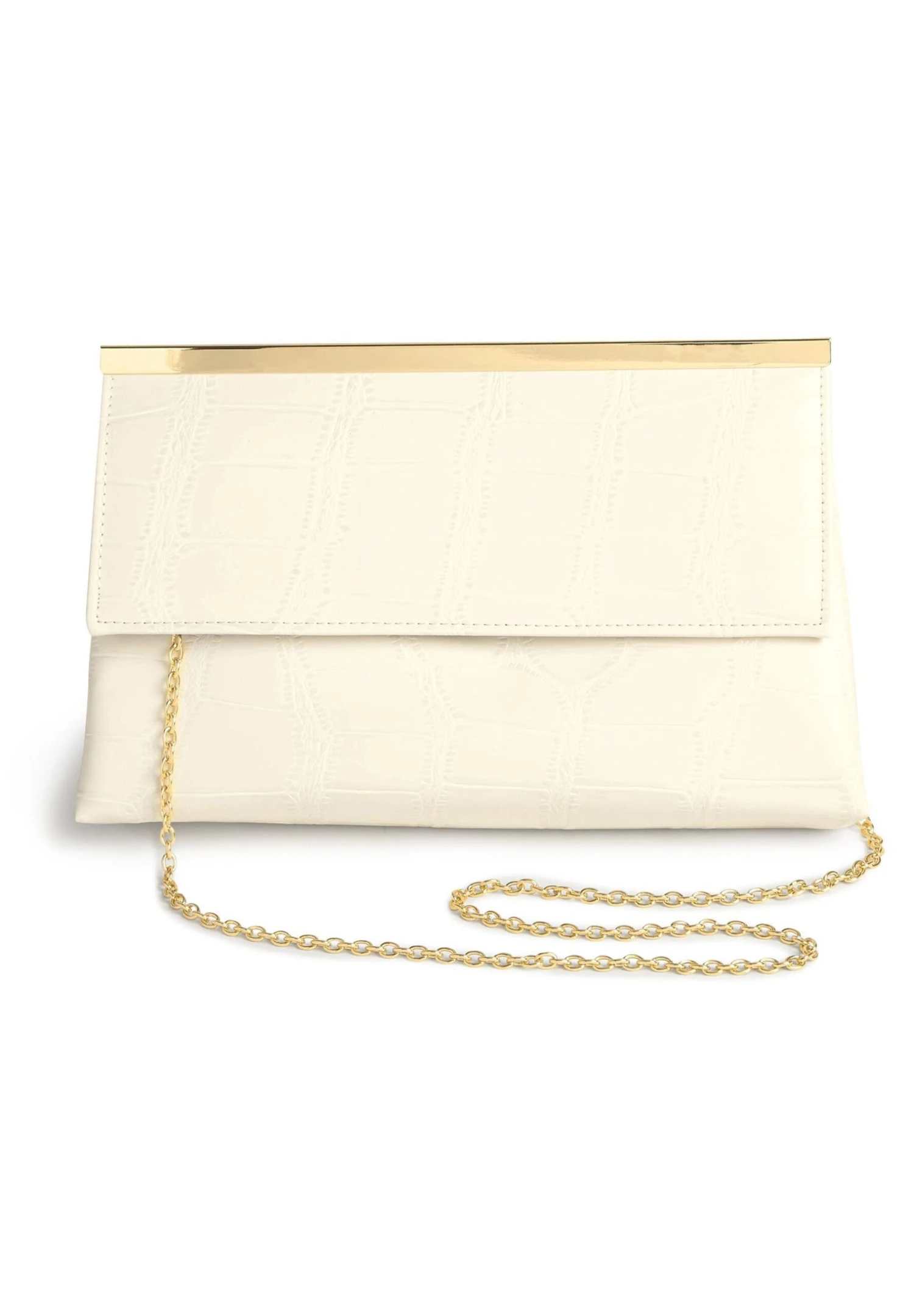 Next Clutch - Bone Cream Croc Effect 3 Next Clutch - Bone Cream Croc Effect