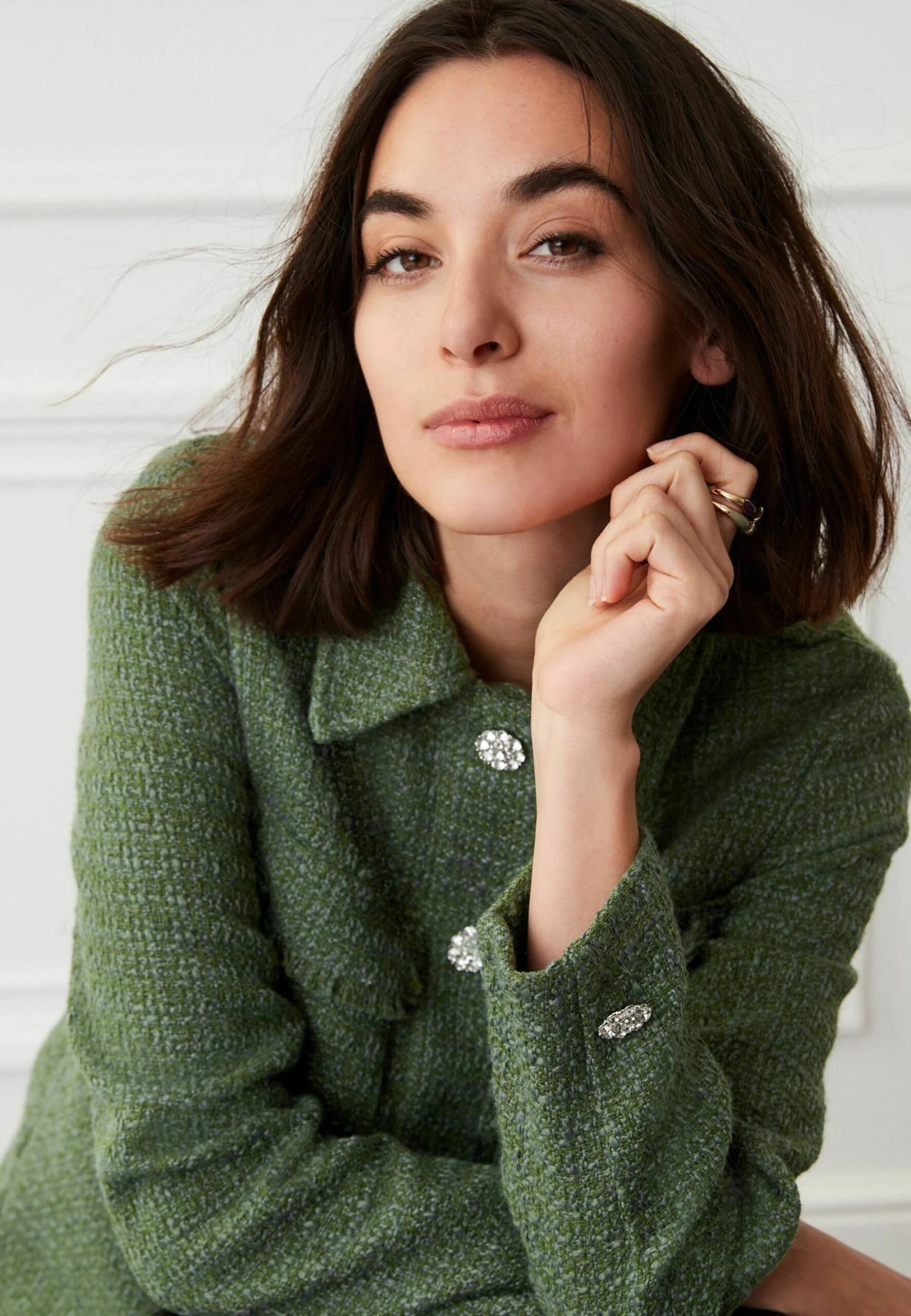 Next Bouclé Button Detail Standard - Lichte Jas - Khaki Green 6 Next Bouclé Button Detail Standard - Lichte Jas - Khaki Green - Afbeelding 4