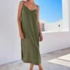 Next Midi- Jurk - Embroidered Khaki Green -Next 78a4a3cee885492bb1cc84958bef9c5c