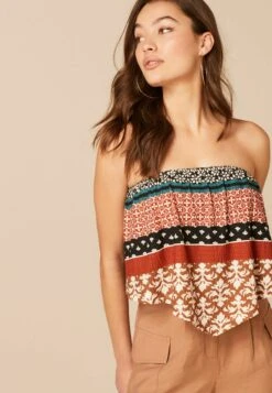 Next Bandana Style Sleeveless Bandeau - Top - Terracotta Printed