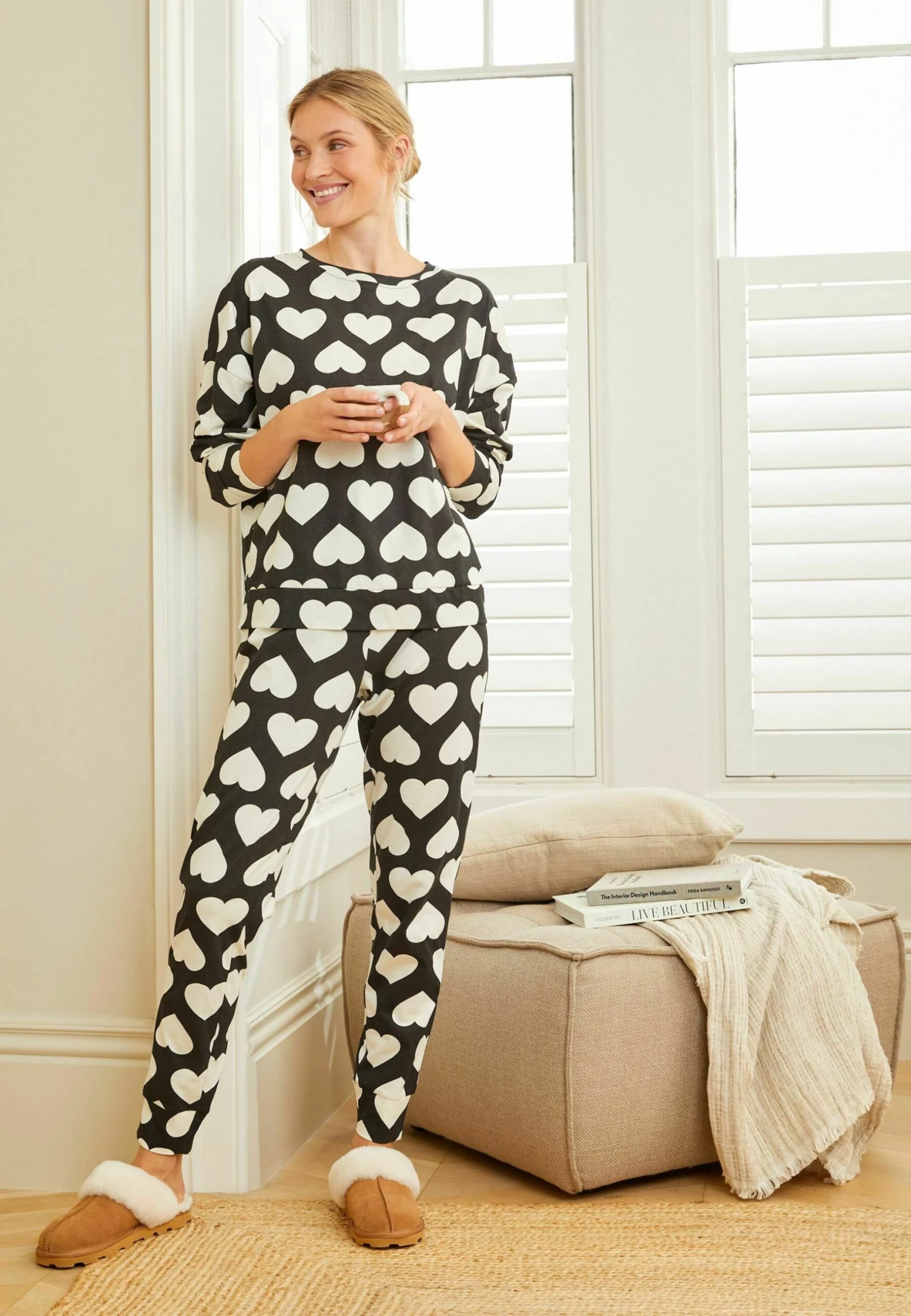 Next Long Sleeve Sets 2 Pack Standard - Pyjama - Black White Heart Print 6 Next Long Sleeve Sets 2 Pack Standard - Pyjama - Black White Heart Print - Afbeelding 4