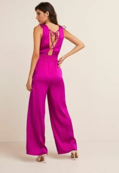 Next V-Neckline Tie Wide Leg Standard - Jumpsuit - Bright Pink -Next 7b56f624887e4ddf8fe4cf6fd0712e1f