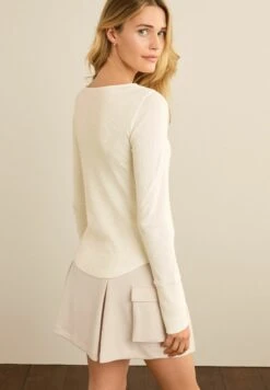 Next V Neck Detail Standard - Longsleeve - Ecru Cream -Next 7debb0513f5b45719949ada82e2bf490