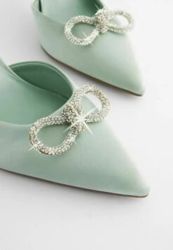 Next Forever Comfort Slingback Bow - Hoge Hakken - Mint Green -Next 80a250fd41b94cd4b805a37b74e57072