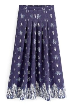 Next Pleat Front Detail - Plooirok - Blue Border Print