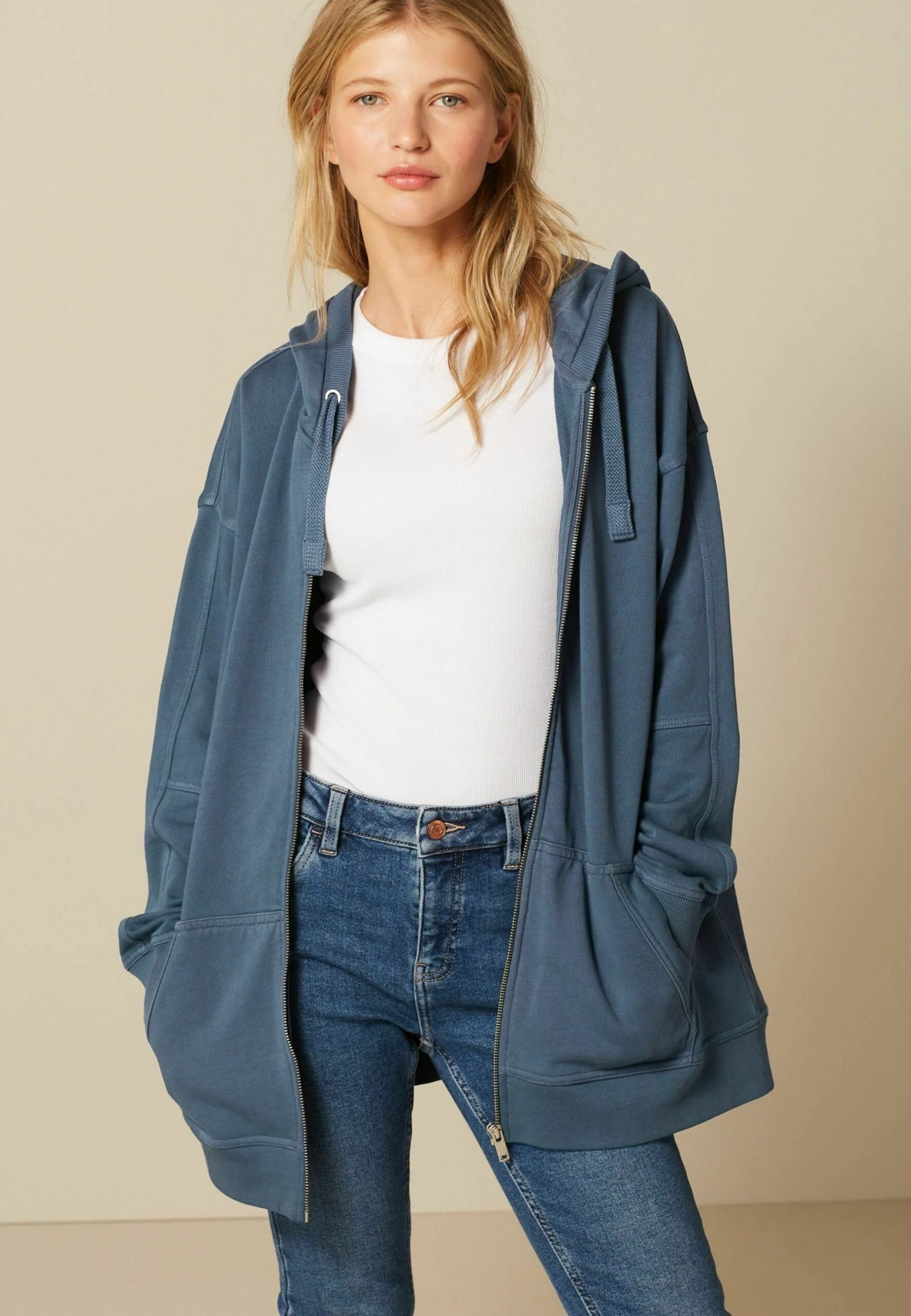 Next Elevated Zip Through Standard - Sweater Met Rits - Indigo Blue 3 Next Elevated Zip Through Standard - Sweater Met Rits - Indigo Blue