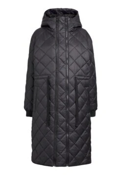 Next Maternity Longline Quilted With Hood Standard - Winterjas - Black -Next 84659f33be2f4014a8bef069498c1db7