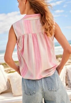Next Tie Waist Sleeveless Collared - Overhemdblouse - Pink -Next 84a5dbb6467947dba29b51a3ab6e4bcd