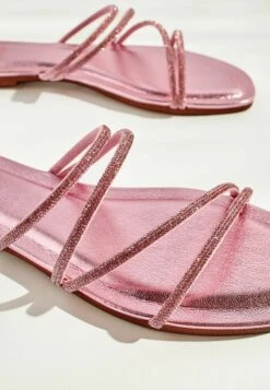 Next Forever Comfort Embellished Glittery Asymmetrical Strappy- Muiltjes - Pink -Next 84ad8104a33e4a909a12fd6f3202e7fe