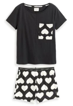 Next Set Standard - Pyjama - Black/White Heart -Next 85afc8d29901488a90b0d8360f3723bb