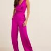 Next V-Neckline Tie Wide Leg Standard - Jumpsuit - Bright Pink -Next 887db9fa214c4d9ab5af37d453fbaace