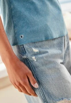 Next Raw Edge V-Neck Standard - T-Shirt Basic - Dark Blue Wash -Next 8a64d649629445cba0721a824c88377e