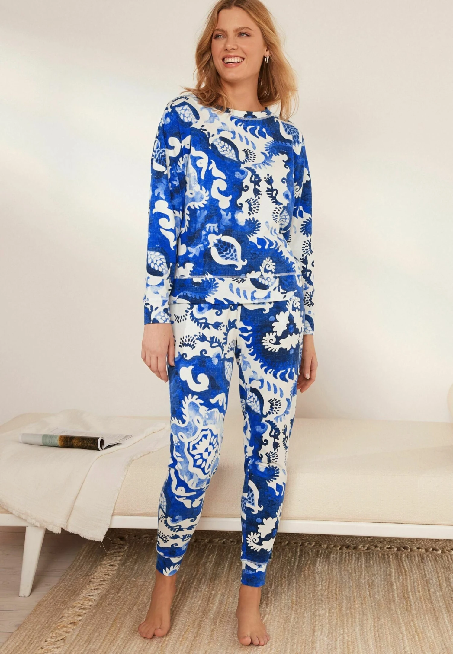 Next Long Sleeve Set - Pyjama - Blue Abstract 3 Next Long Sleeve Set - Pyjama - Blue Abstract