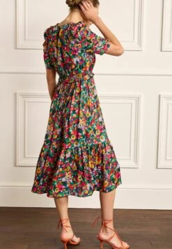 Next Ruched Sleeve- Jurk - Multi Ditsy Spot -Next 8d6387edddb346188125f1002d921df1