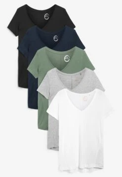 Next Pack Of 5 Slouch V Neck - T-Shirt Basic - Multicoloured