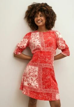 Next Mini Standard - Jurk - Red Floral Leaf Print